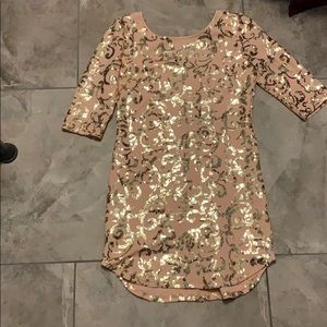 Light pink sequenced dress